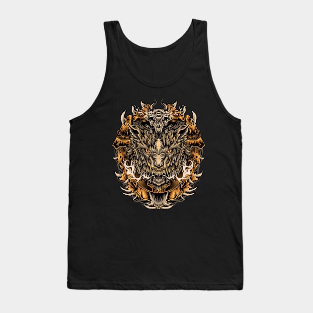 Mecha Wolf Tank Top by Deerandwolf.ink